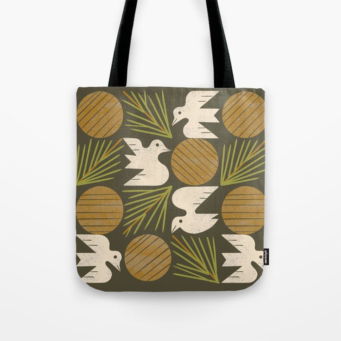 Pine Forest Doves Tote Bag Gallery Image 1