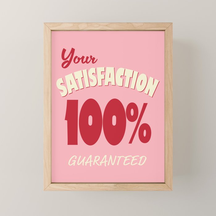 Satisfaction Guaranteed - Pink and Red Mini Art Print Gallery Image 1