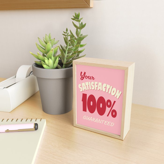 Satisfaction Guaranteed - Pink and Red Mini Art Print Gallery Image 2