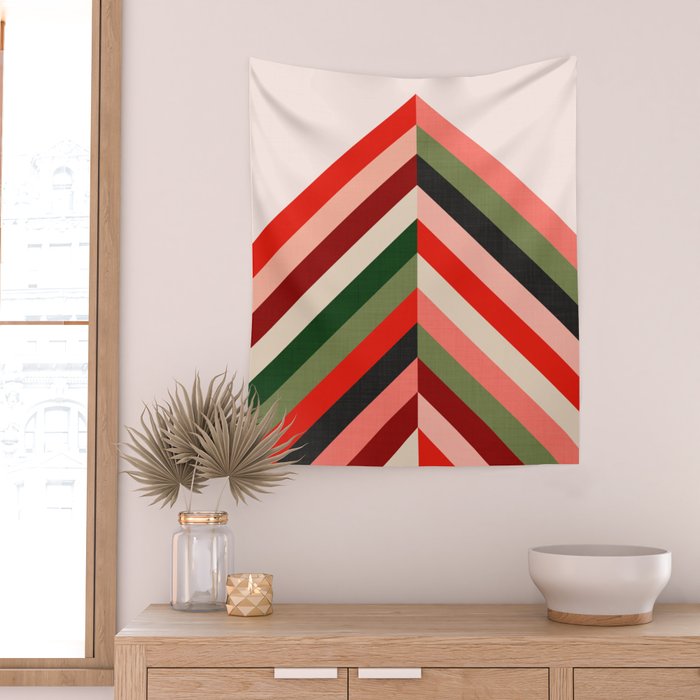 Chevron Christmas tree Wall Tapestry Gallery Image 2
