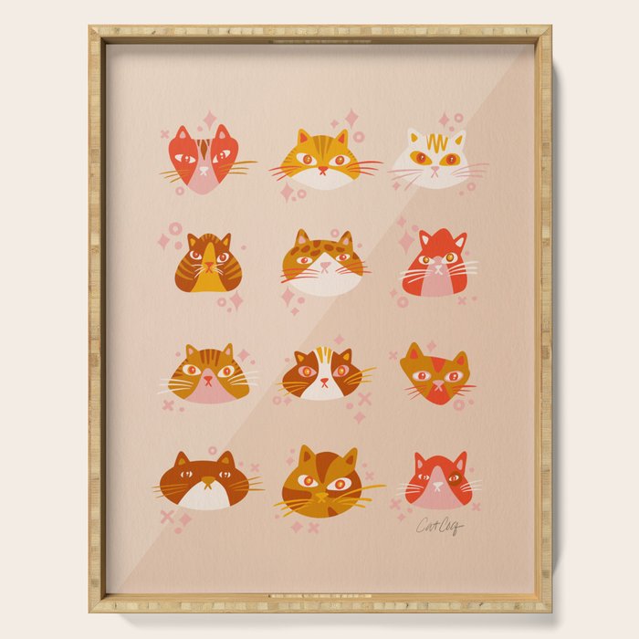 Cat Faces Collection - Retro Serving Tray Gallery Image 1
