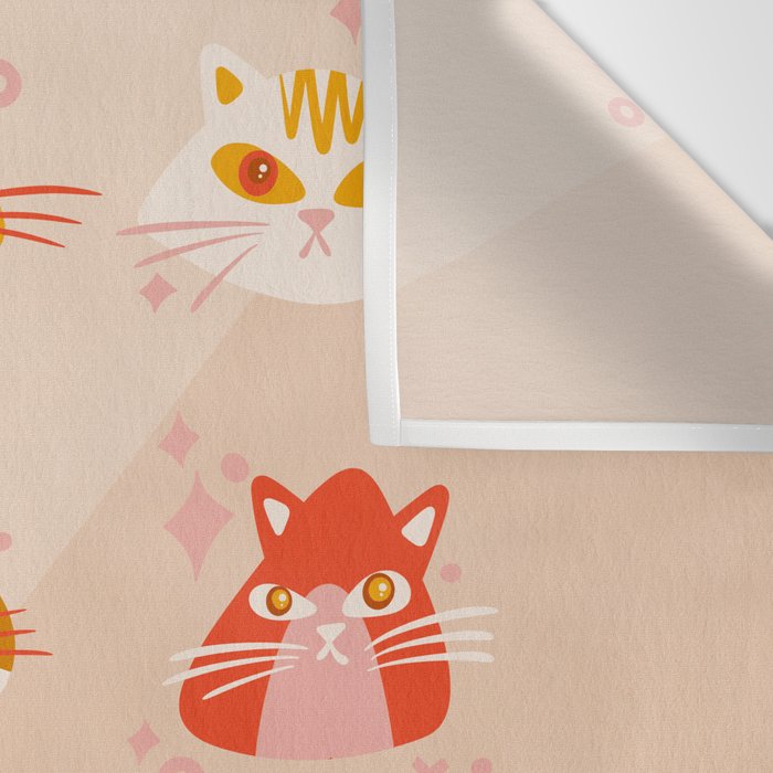 Cat Faces Collection - Retro Wall Tapestry Gallery Image 3