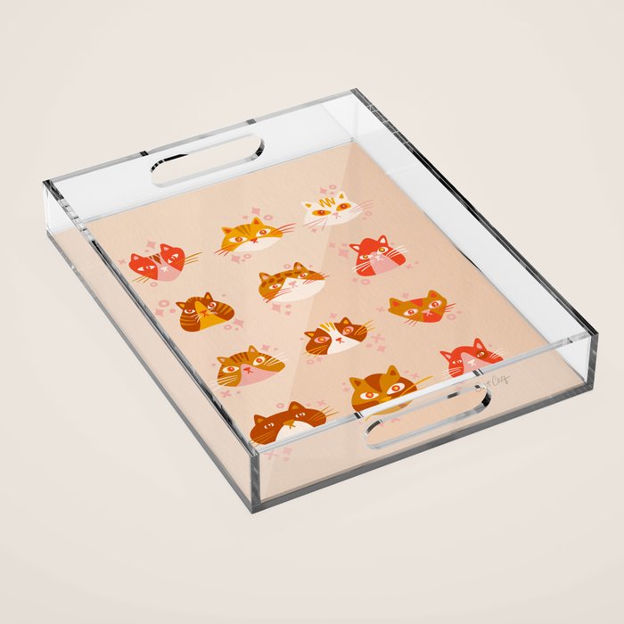 Cat Faces Collection - Retro Acrylic Tray Gallery Image 1