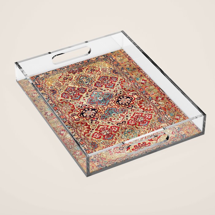 Esfahan Central Persian Rug Print Acrylic Tray Gallery Image 1