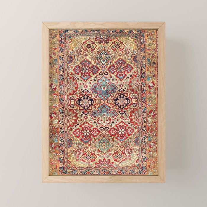 Esfahan Central Persian Rug Print Mini Art Print Gallery Image 1