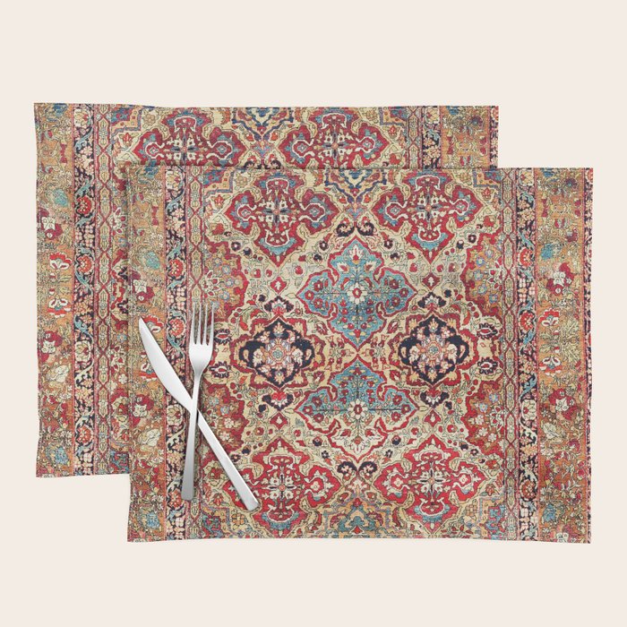 Esfahan Central Persian Rug Print Placemat Gallery Image 1