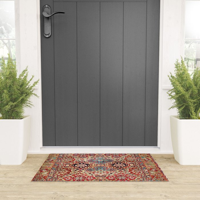 Esfahan Central Persian Rug Print Welcome Mat Gallery Image 3