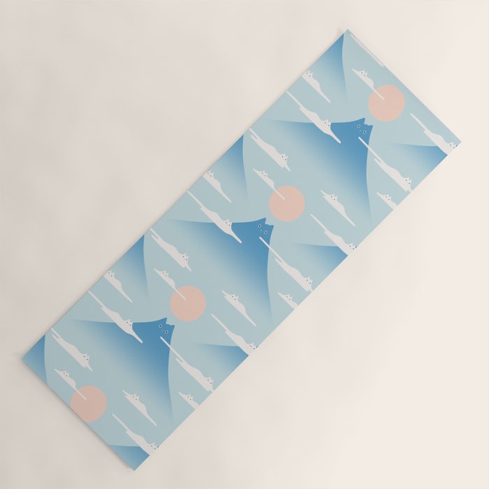 Cat Mountain Cloud pattern 1 Yoga Mat Gallery Image 1