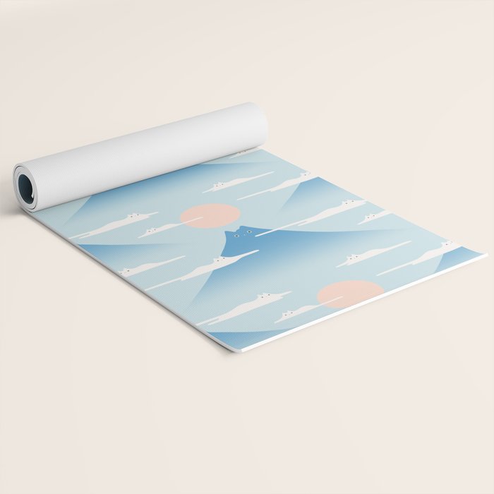 Cat Mountain Cloud pattern 1 Yoga Mat Gallery Image 2
