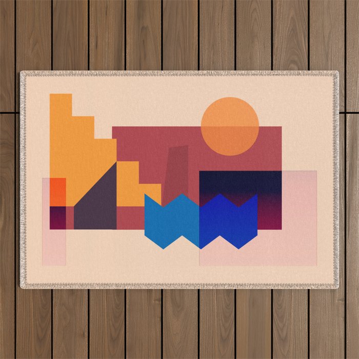 Geometric Shapes 20 Outdoor Rug Gallery Image 1