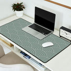 Waves (Linen Green) Desk Mat Gallery Image 2