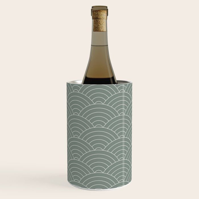 Waves (Linen Green) Wine Chiller Gallery Image 1