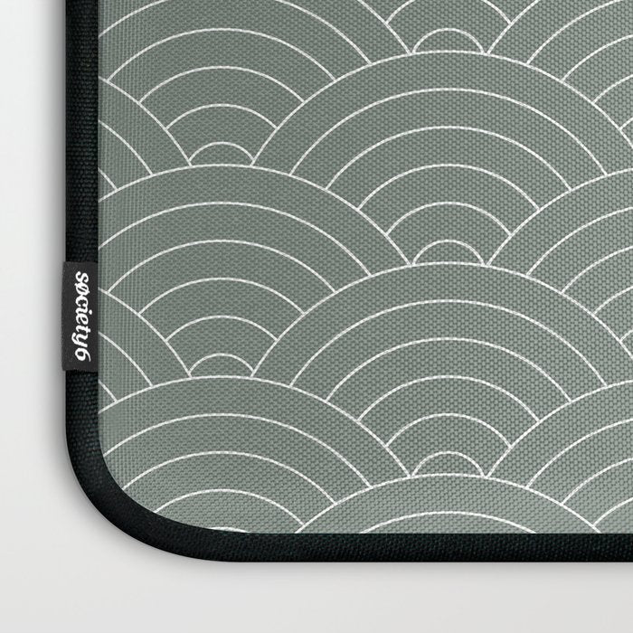 Waves (Linen Green) Laptop Sleeve Gallery Image 3