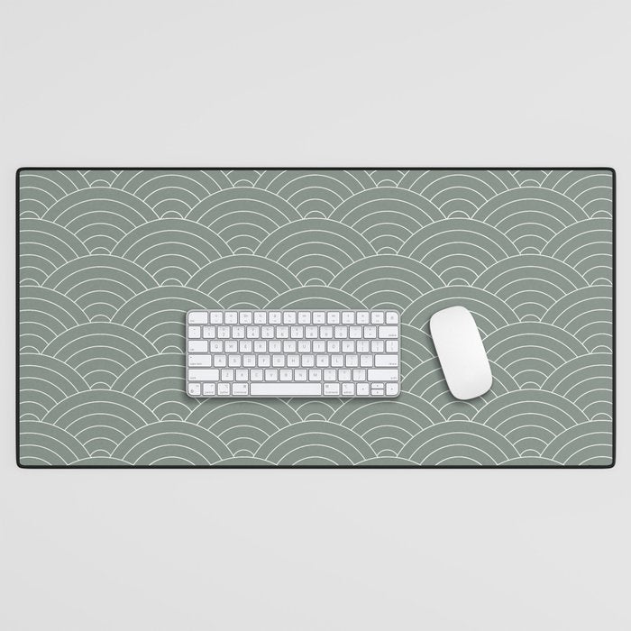 Waves (Linen Green) Desk Mat Gallery Image 1