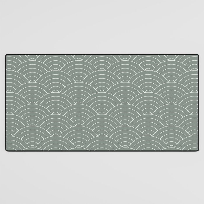 Waves (Linen Green) Desk Mat Gallery Image 3