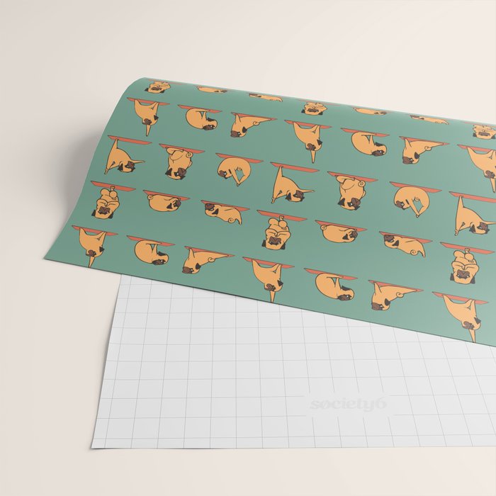 Pug Yoga Wrapping Paper Gallery Image 2