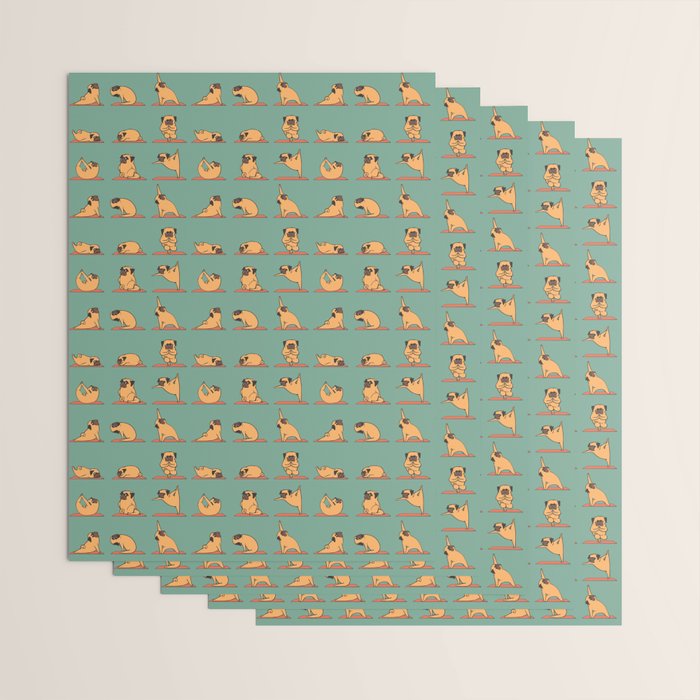 Pug Yoga Wrapping Paper Gallery Image 3