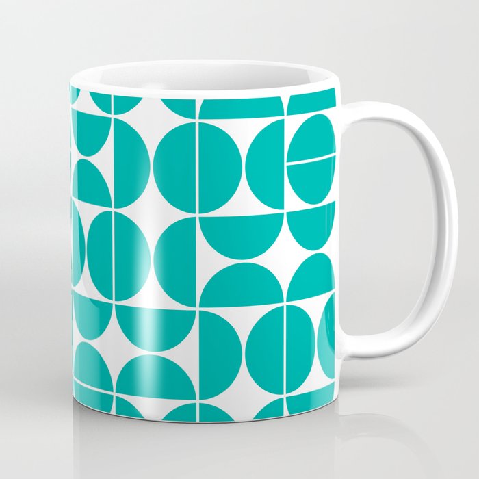 Mid Century Modern Geometric 04 Turquoise Coffee Mug Gallery Image 1