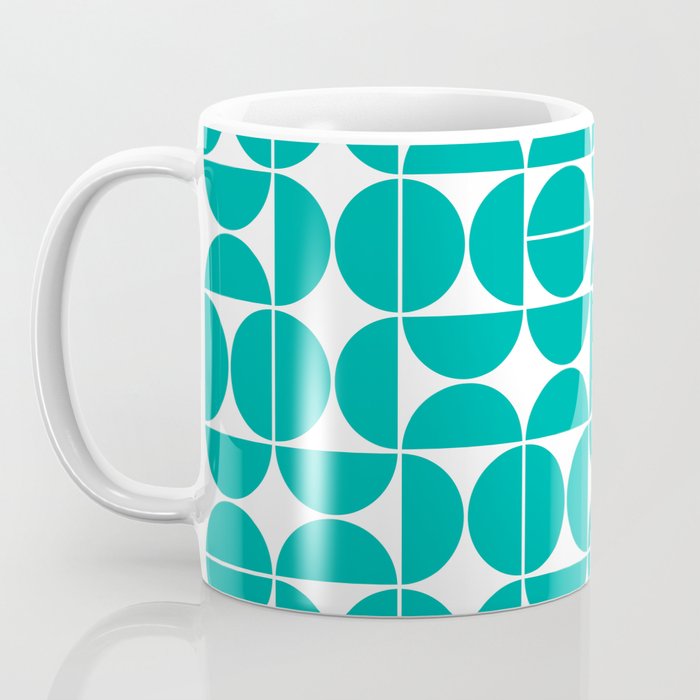 Mid Century Modern Geometric 04 Turquoise Coffee Mug Gallery Image 3