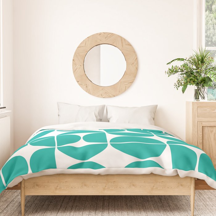Mid Century Modern Geometric 04 Turquoise Duvet Cover Gallery Image 3