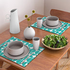 Mid Century Modern Geometric 04 Turquoise Placemat Gallery Image 2