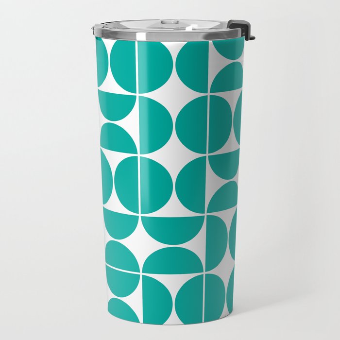 Mid Century Modern Geometric 04 Turquoise Travel Mug Gallery Image 2