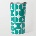 Mid Century Modern Geometric 04 Turquoise Travel Mug Gallery Image 2