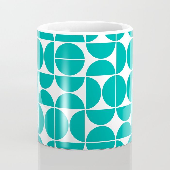 Mid Century Modern Geometric 04 Turquoise Coffee Mug Gallery Image 4