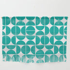 Mid Century Modern Geometric 04 Turquoise Wall Hanging Gallery Image 1