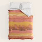 Vintage Western Desert Landscape in Golden Sunrise & Peach Duvet Cover Gallery Image 6