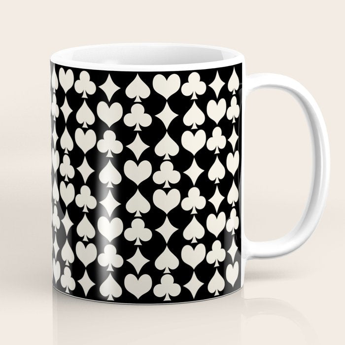 Card Suit Motifs I Black and White Coffee Mug Gallery Image 1