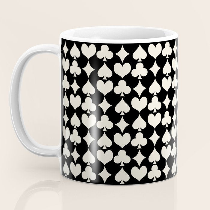 Card Suit Motifs I Black and White Coffee Mug Gallery Image 3