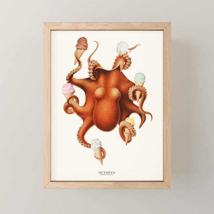 ICE CREAM OCTOPUS Mini Art Print Gallery Image 1