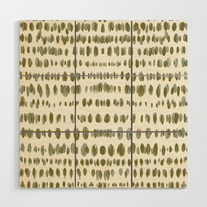 Wildlife Safari Dots green Wood Wall Art Gallery Image 1