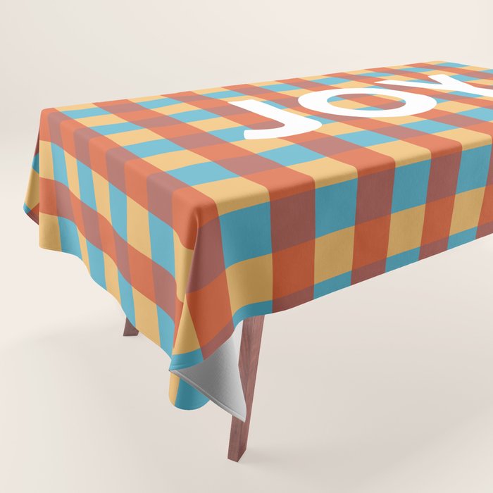 Joy in Christmas Plaid Tablecloth Gallery Image 1