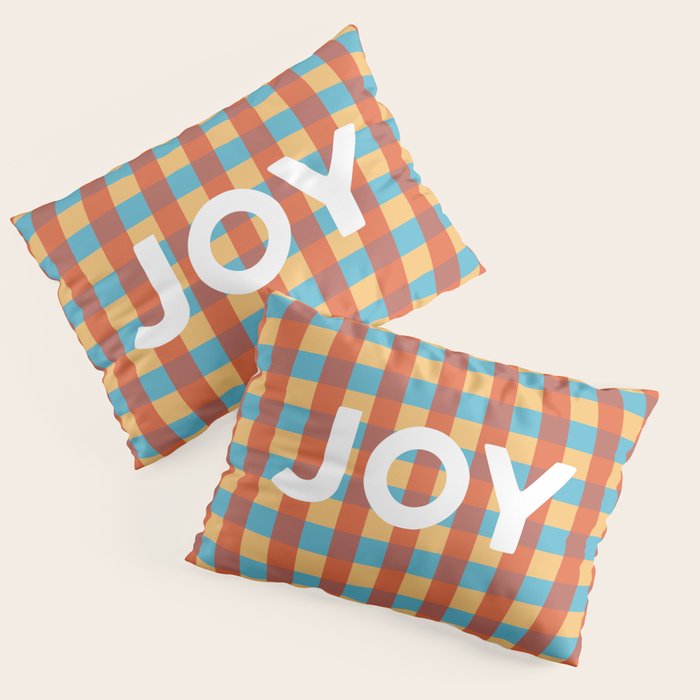 Joy in Christmas Plaid Pillow Sham Gallery Image 1