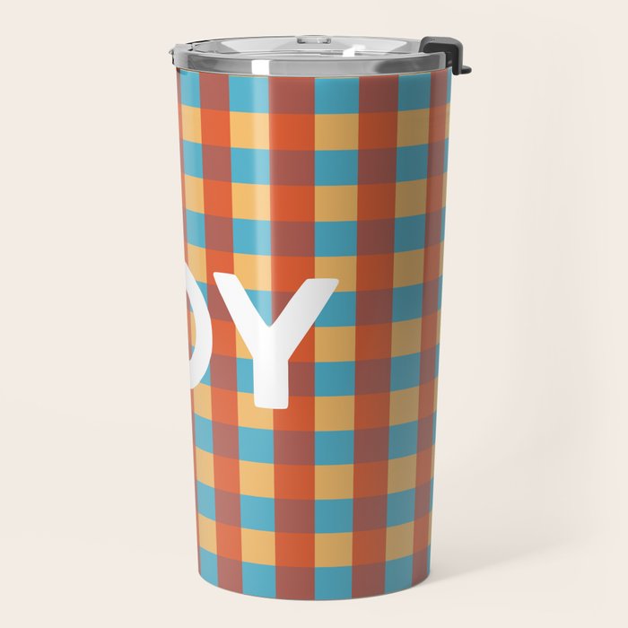 Joy in Christmas Plaid Travel Mug Gallery Image 2