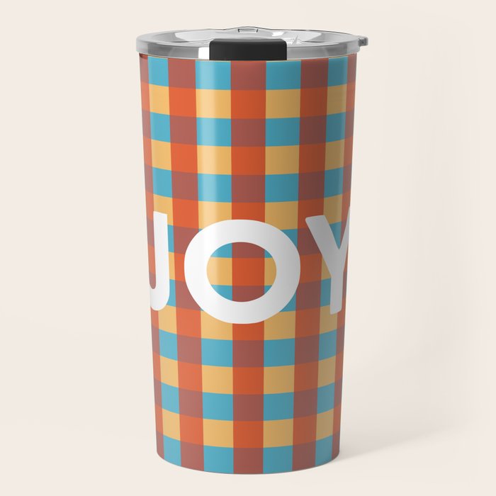 Joy in Christmas Plaid Travel Mug Gallery Image 1