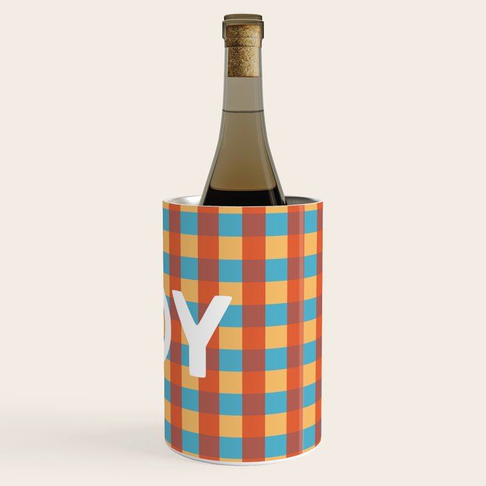 Joy in Christmas Plaid Wine Chiller Gallery Image 3
