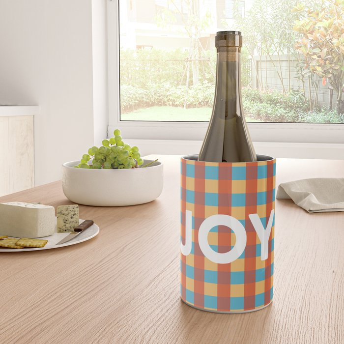 Joy in Christmas Plaid Wine Chiller Gallery Image 4