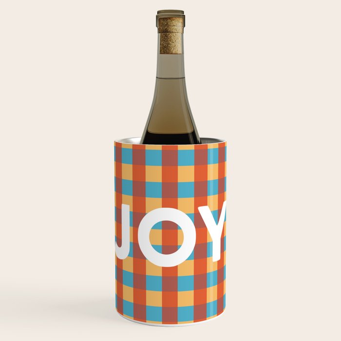 Joy in Christmas Plaid Wine Chiller Gallery Image 1
