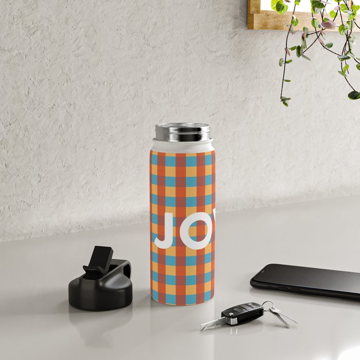 Joy in Christmas Plaid Water Bottle Gallery Image 4