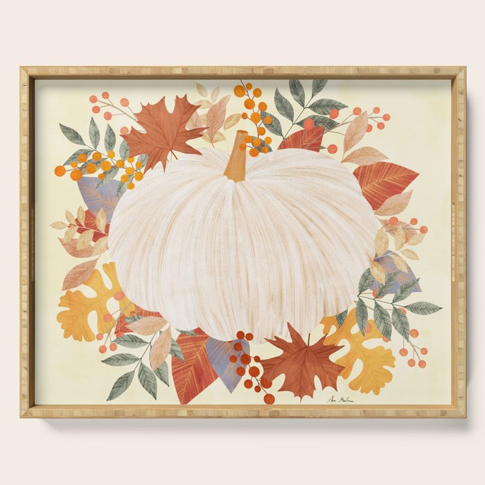Pumpkin and garland Serving Tray Gallery Image 1