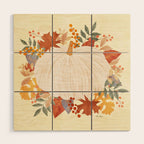 Pumpkin and garland Wood Wall Art Gallery Image 1