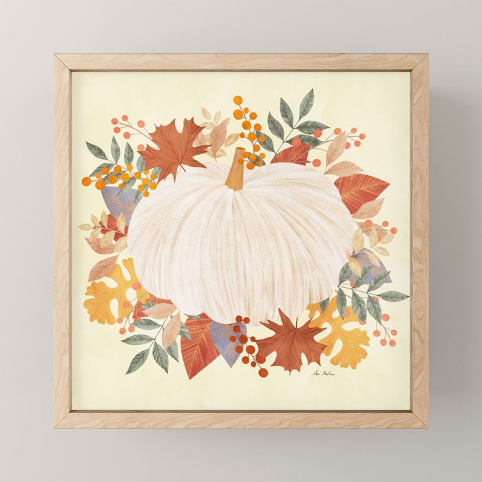 Pumpkin and garland Mini Art Print Gallery Image 1