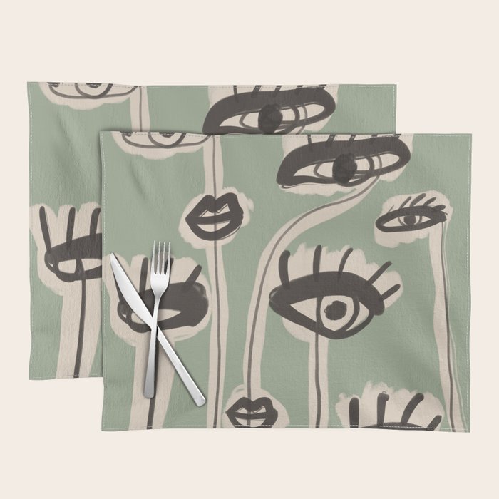 Abstract line art eyes 7 Placemat Gallery Image 1