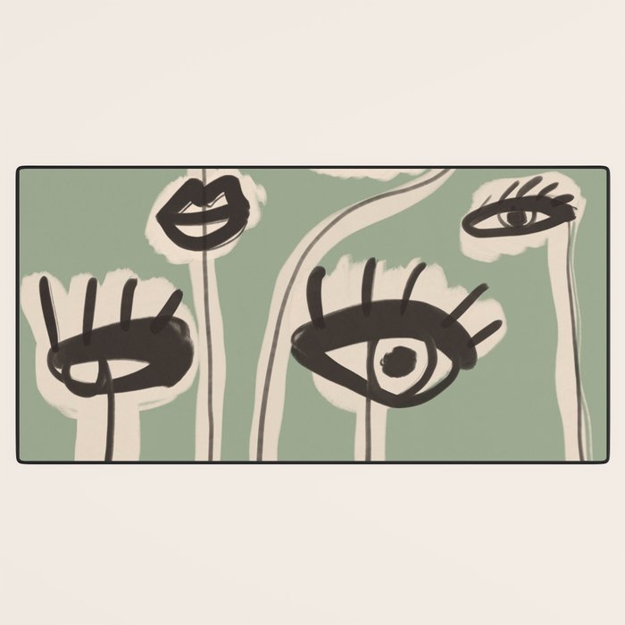 Abstract line art eyes 7 Desk Mat Gallery Image 3