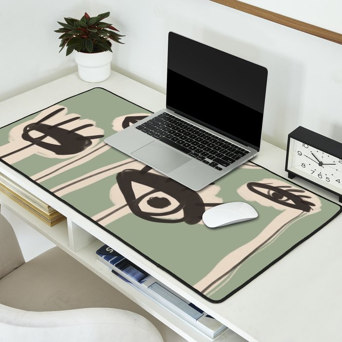 Abstract line art eyes 7 Desk Mat Gallery Image 2