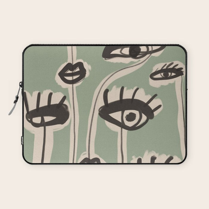 Abstract line art eyes 7 Laptop Sleeve Gallery Image 1