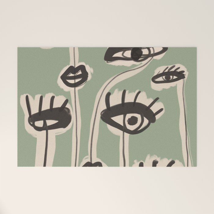 Abstract line art eyes 7 Welcome Mat Gallery Image 1